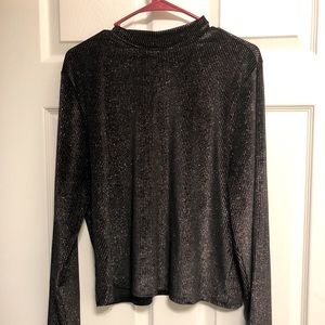 Glittery black long-sleeve shirt